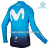 Completo Maglia ML + Pantaloncino con bretelle ML 2018 Movistar Team N001 Winter Invernale